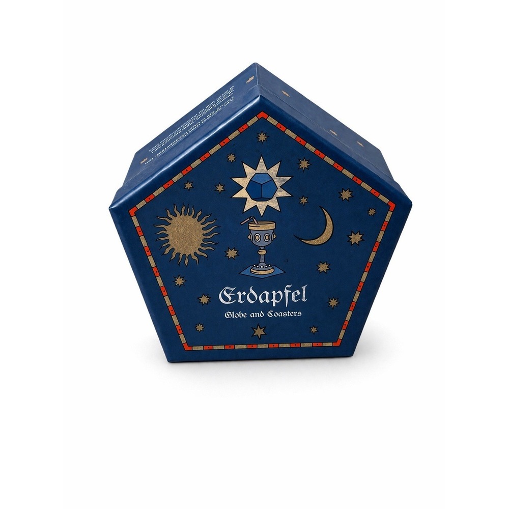 Curiosity Box Erdapfel Globe & Coasters Set of 12 1492 Map Display Complete Box